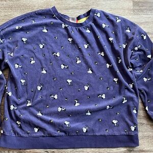 Peanuts Purple Sweatshirt with Snoopy and Woodstock